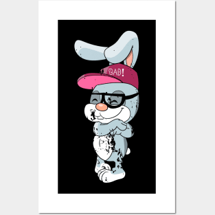 Retro Vintage Grunge Easter Bunny Posters and Art